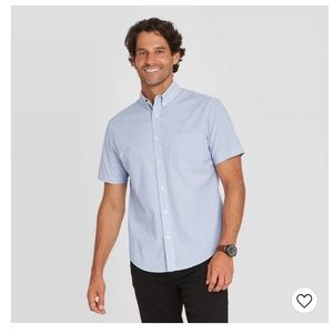 Blueish Grey Short Sleeve Button Down standard fit